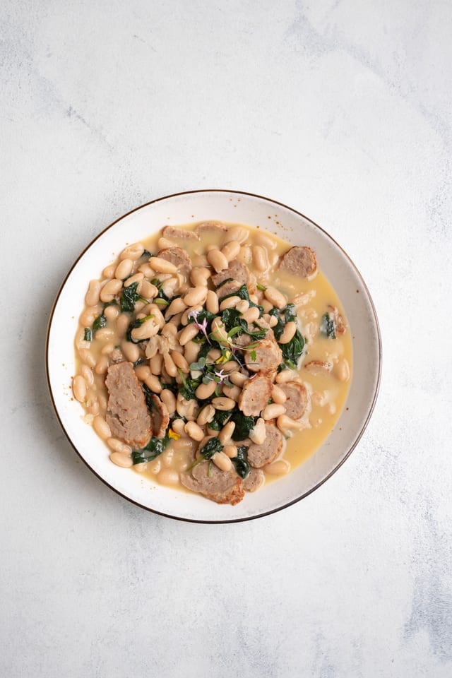 Spinach, Sausage, & Beans.