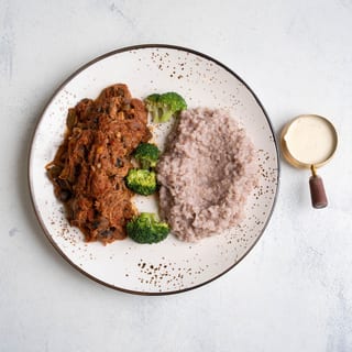 Braised Beef with Risotto al Barolo