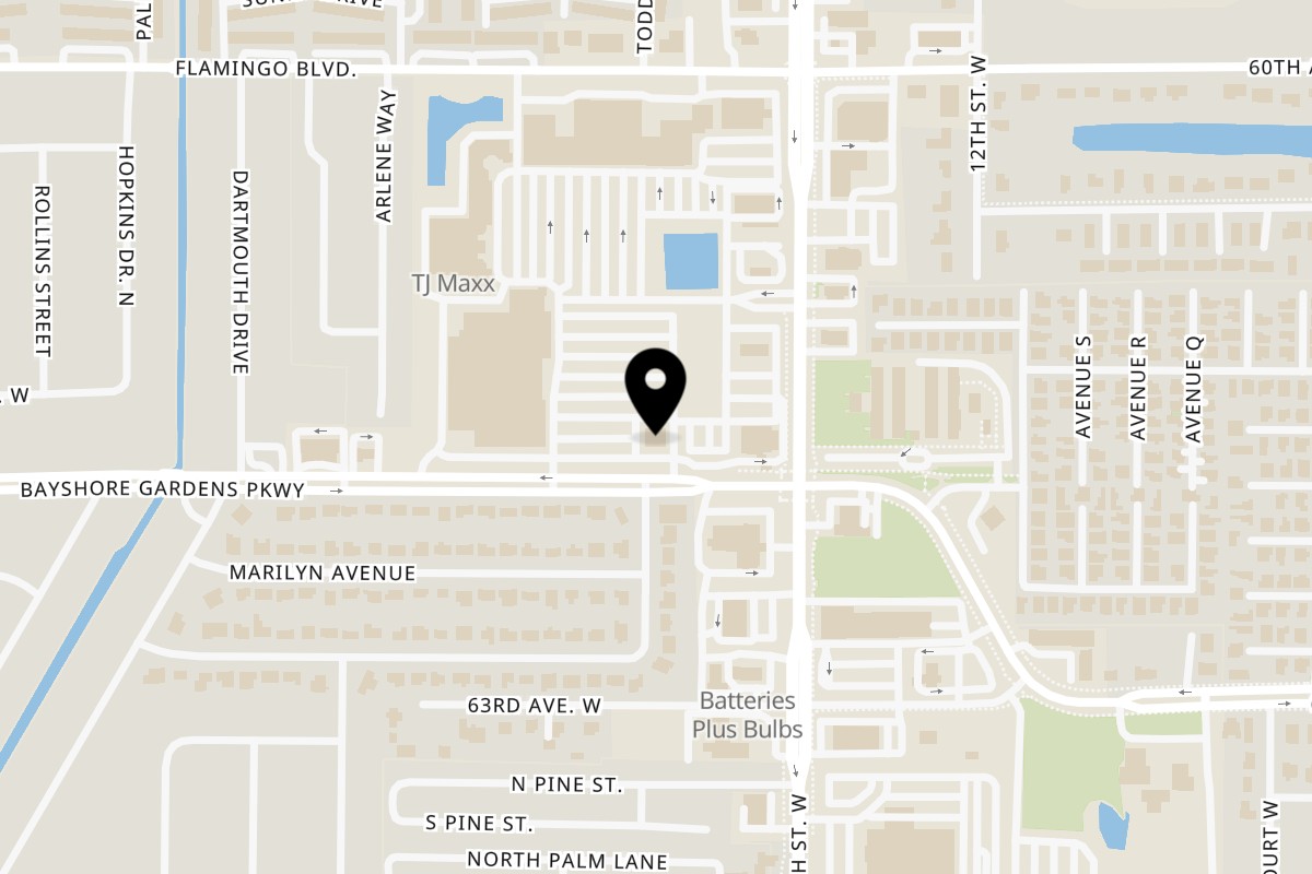 Map showing the location of Scarpino's Classic Italian Bradenton on 6152 14th St W in Bradenton